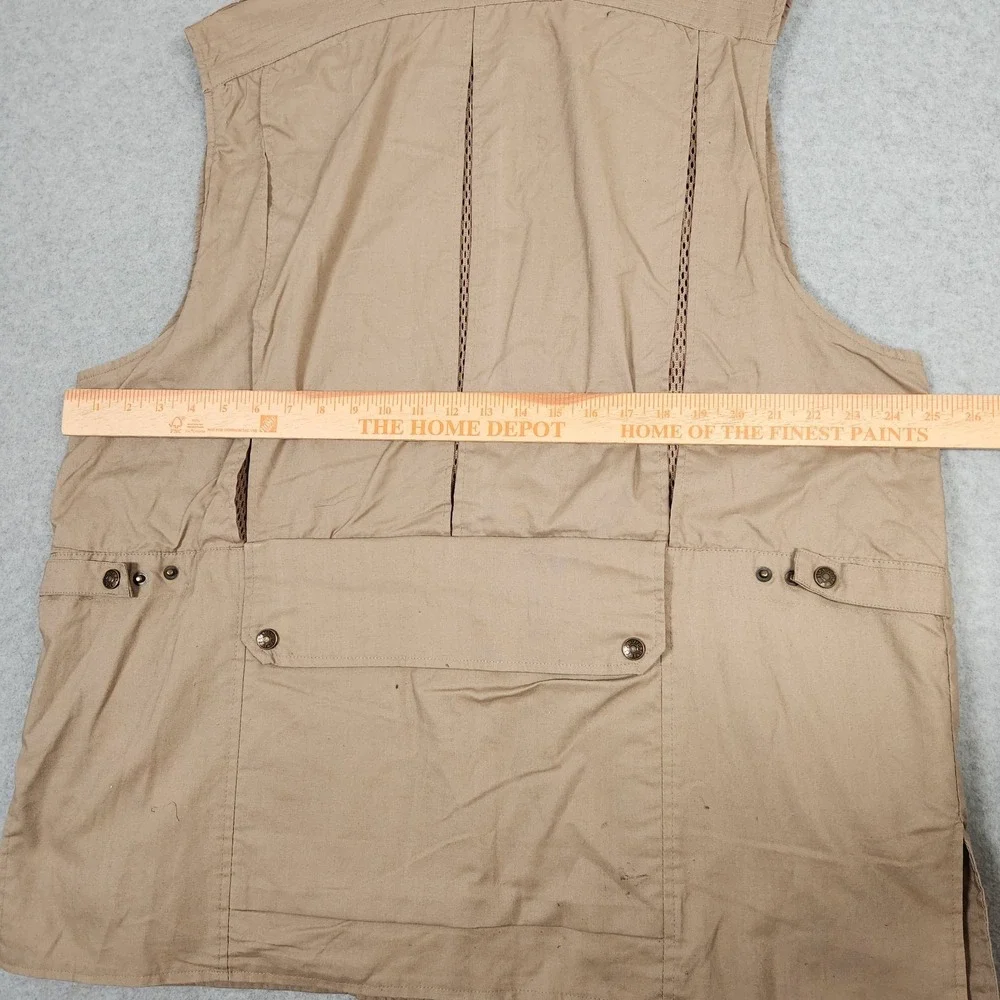 Humvee Vest Mens XL Tan Brown Safari Fishing Tactical Multi Pocket Outdoor